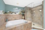 Master Bath soaking tub & walk-in shower